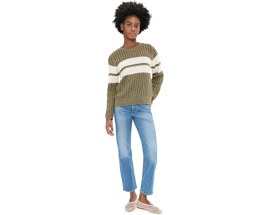 Свитер Sporty Openwork Popover с ажурной вязкой и полосатым узором Sanctuary