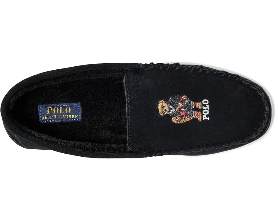Polo Ralph Lauren тапочки Brenan Bear Moc из замша с вышитым медведем