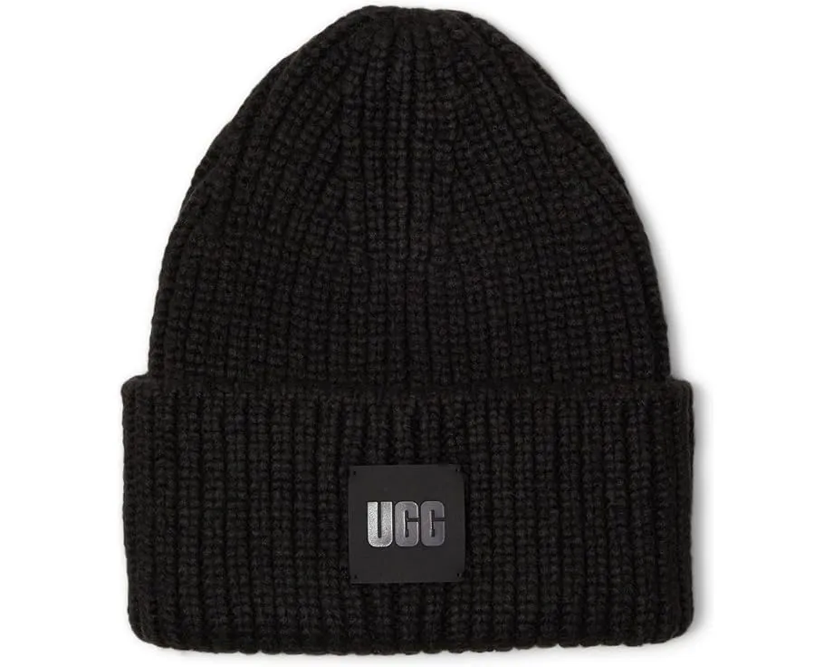 Вязаная шапка бини UGG Chunky Rib Beanie с высокой посадкой