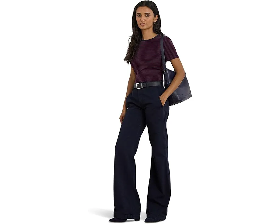 Футболка Lauren Ralph Lauren с полосками и вышитым логотипом из стрейч-хлопка