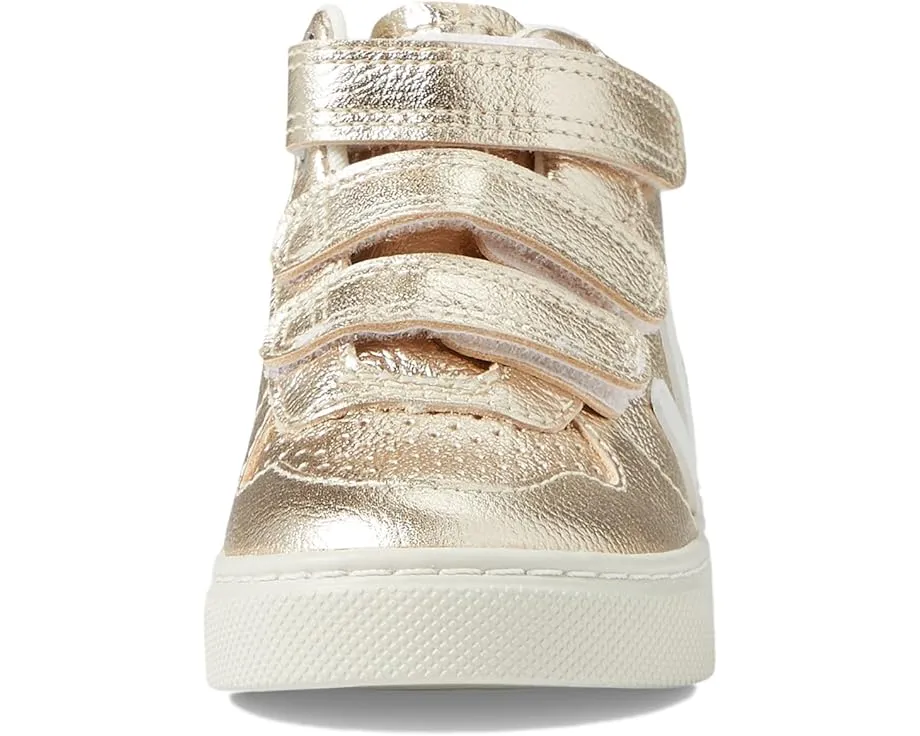 Кроссовки VEJA Small V-10 Mid для малышей с блестящим кожаным верхом