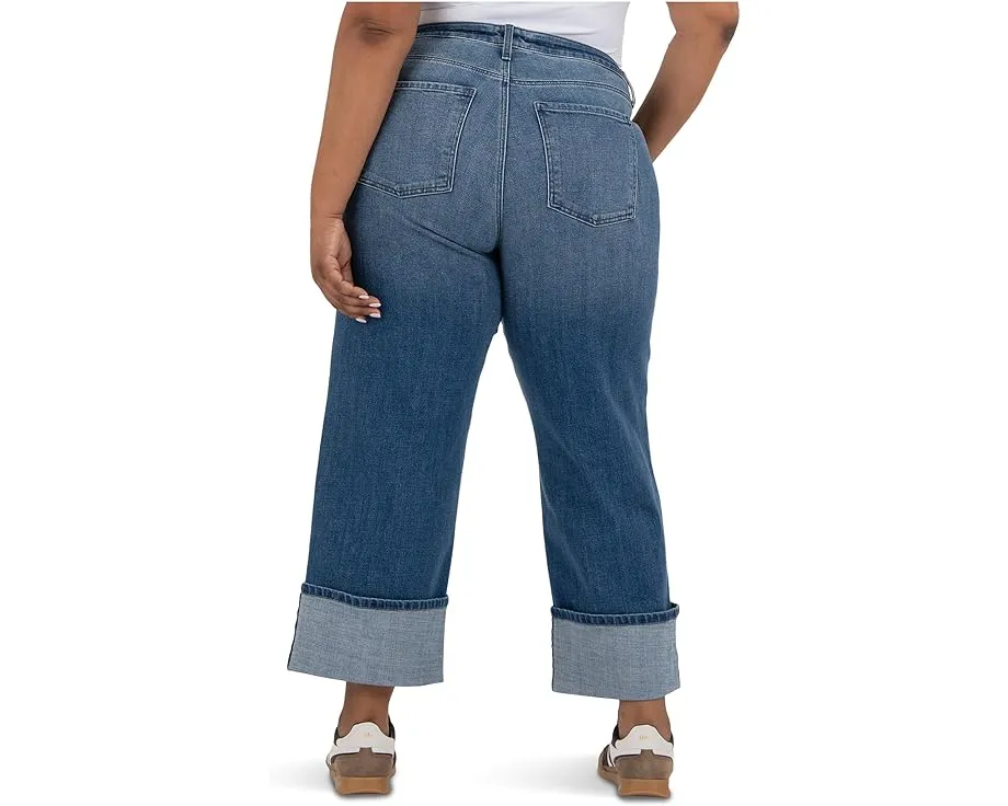 Джинсы KUT from the Kloth Plus Sienna High Rise Straight Leg с подворотом 5 дюймов