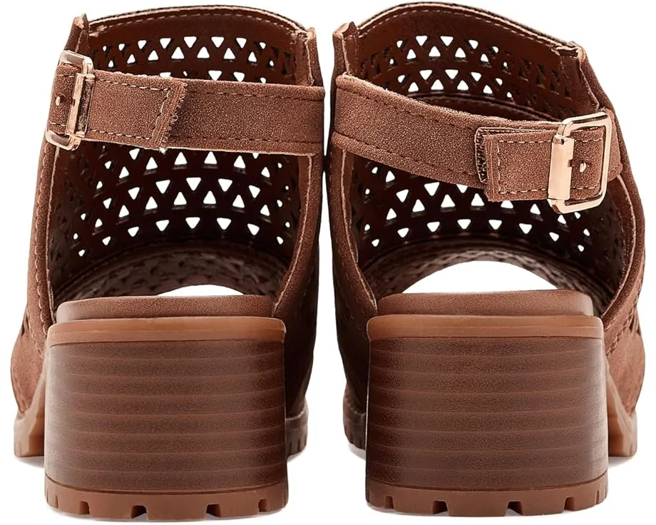 Детские сандалии Mia Kids Mollee на квадратном каблуке с ажурными вырезами