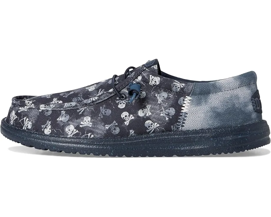 Кроссовки Hey Dude Wally Funk Skull Print с принтом черепа и эластичными шнурками