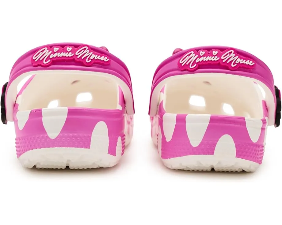 Кроксы Crocs Kids Disney Микки Маус с розовым бантом и стразами