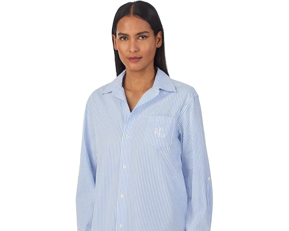 Ночная сорочка Long Sleeve Roll Tab His Shirt с цветочным принтом Lauren Ralph Lauren