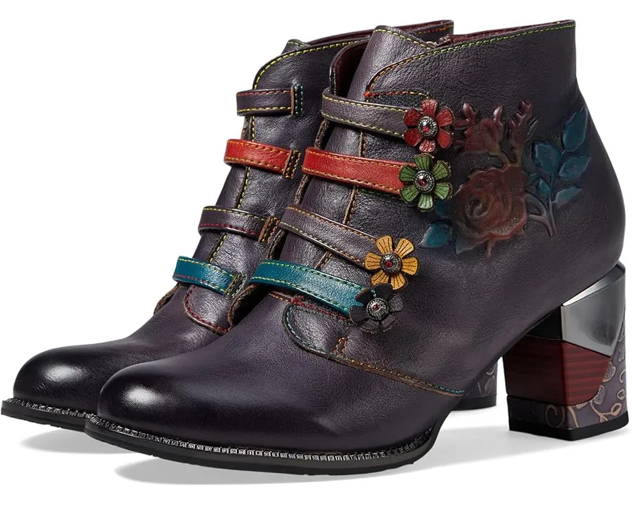 Ботильоны L'Artiste by Spring Step Maleeka с цветочным декором и липучкой