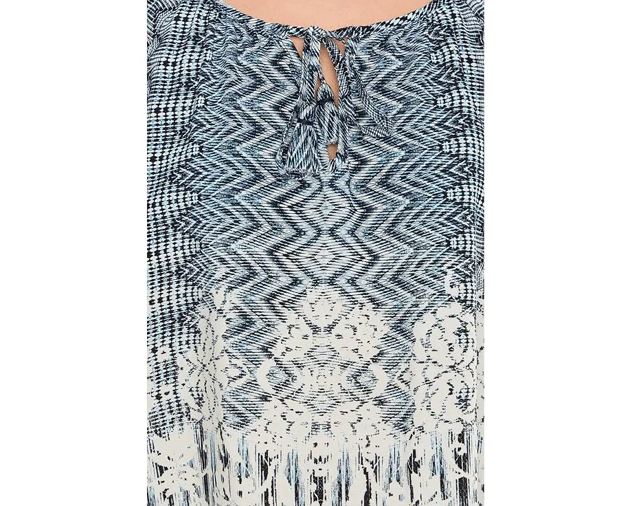 Топ Liverpool Los Angeles с коротким рукавом и завязкой спереди в этническом принте