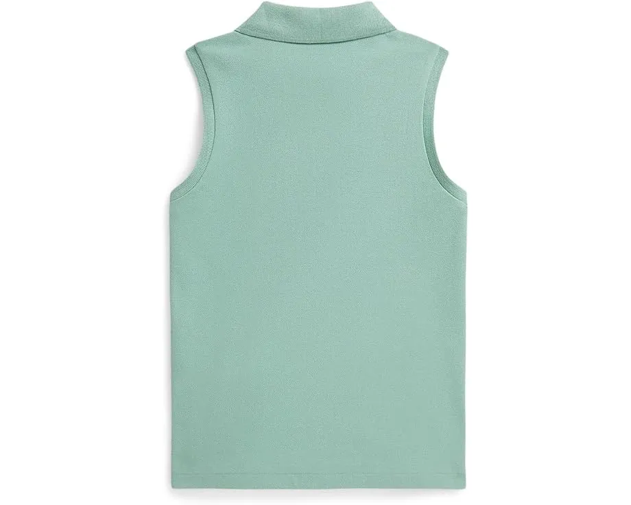 Поло без рукавов из стрейч-сетки Polo Ralph Lauren Kids для детей постарше