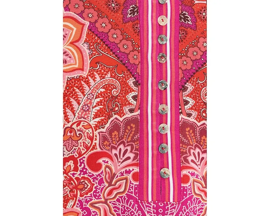 Хенли Johnny Was The Janie Favorite на пуговицах с рукавом три четверти