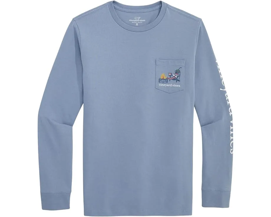 Vineyard Vines Kids футболка с длинным рукавом Chilly Peppers с карманом и принтом