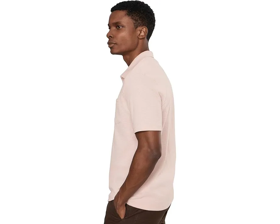 Vince поло Short Sleeve Johnny Collar с воротником-стойкой и сетчатой структурой