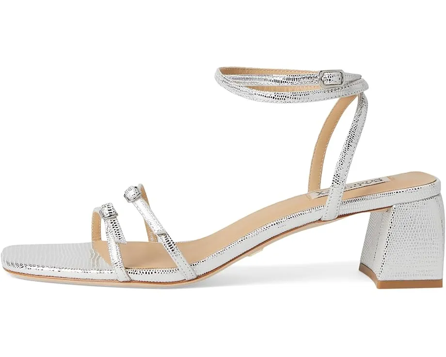 Босоножки Badgley Mischka Dania с каблуком из металлизированной кожи под ящерицу