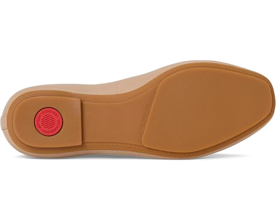 Балетки FitFlop Delicato Bow из мягкой кожи с квадратным носком