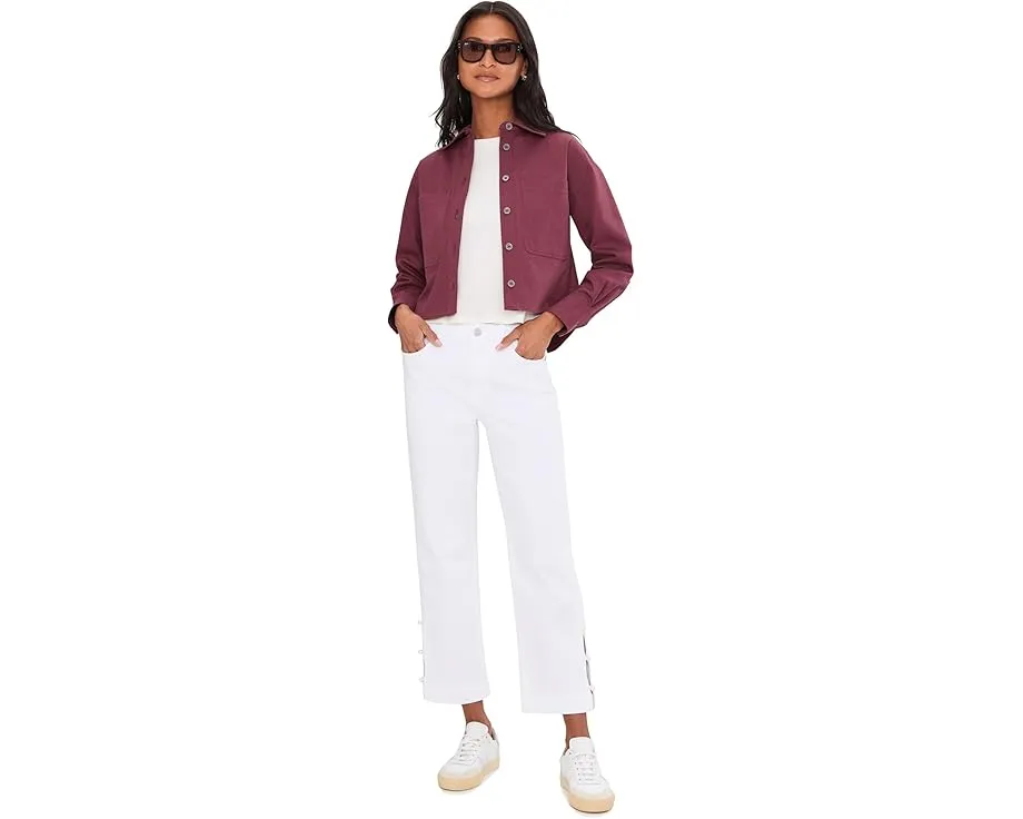 Прямые кроп джинсы Liverpool Los Angeles Kennedy 69 см с отделкой жемчугом