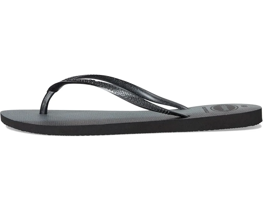 Глянцевые шлепанцы Havaianas Slim Gloss с блестками