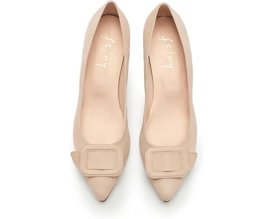 Туфли-лодочки Robin из замши с пряжкой и каблуком kitten heel от French Sole