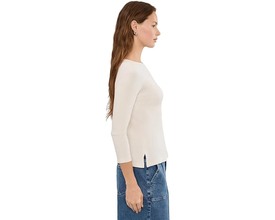 Футболка Lauren Ralph Lauren Petite из хлопкового рибаны с лодочкой и вышивкой