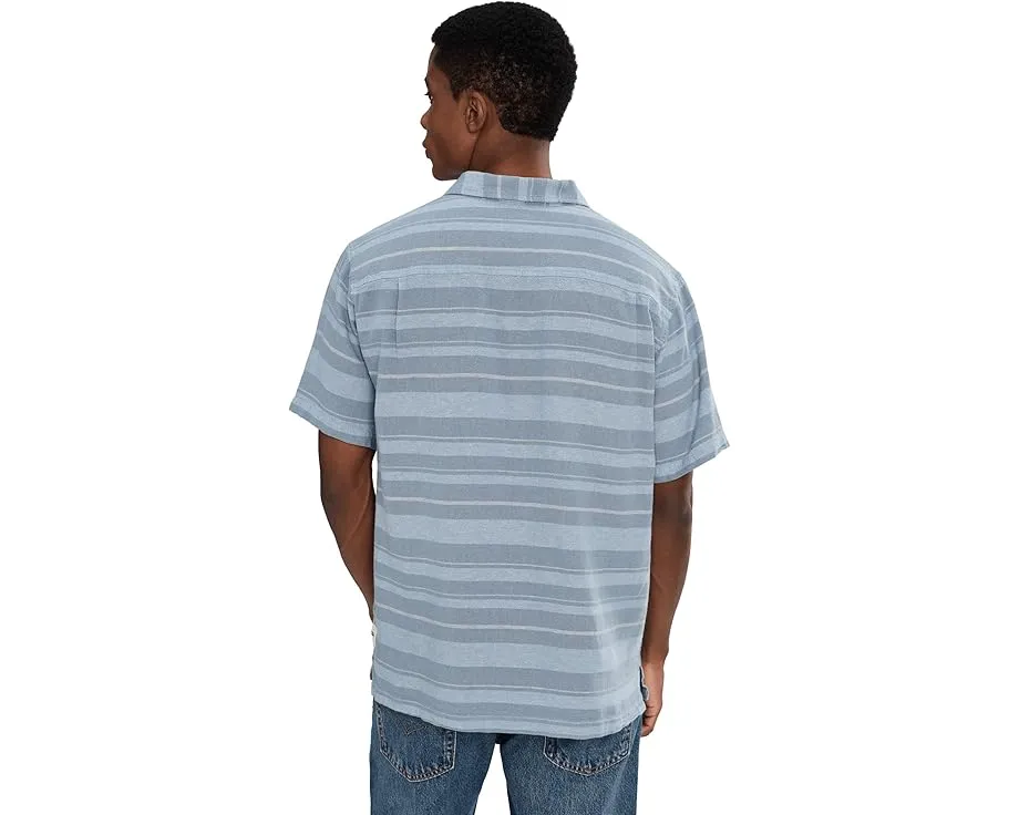 Hurley Oceanside Рубашка с коротким рукавом в полоску и льняной тканью