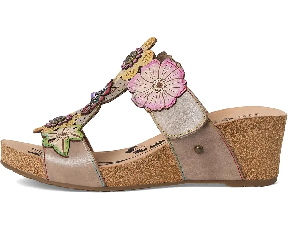 Сандалии L'Artiste by Spring Step Prettypetals с цветочным дизайном и клиновидным каблуком