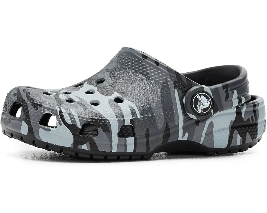 Кроксы Crocs Kids Classic Camo с камуфляжным принтом и регулируемым ремешком