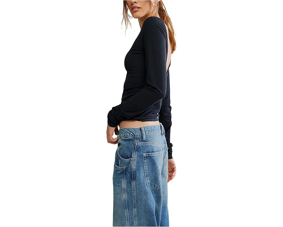 Футболка Free People Riley с рукавами реглан и необработанным краем