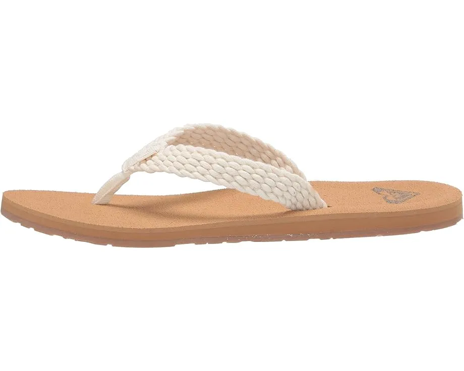 Сандалии Roxy Porto III с плетеным текстильным верхом и резиновой подошвой