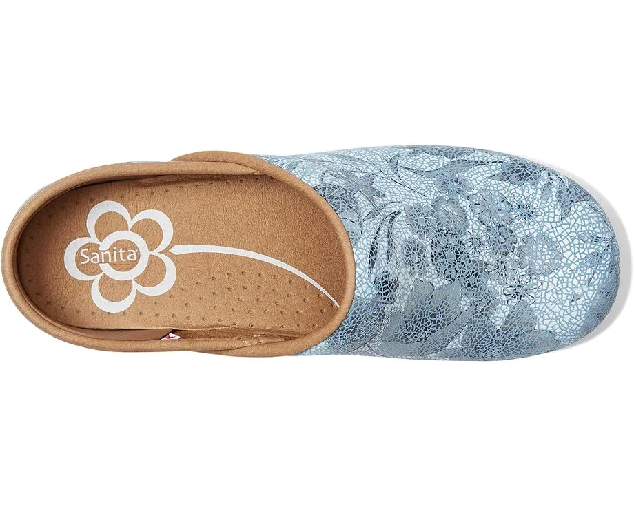 Туфли Sanita Plume на каблуке с цветочным принтом и анатомической стелькой