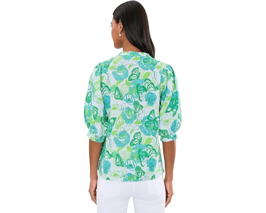 Топ Lilly Pulitzer Mialeigh с рукавом до локтя из льна