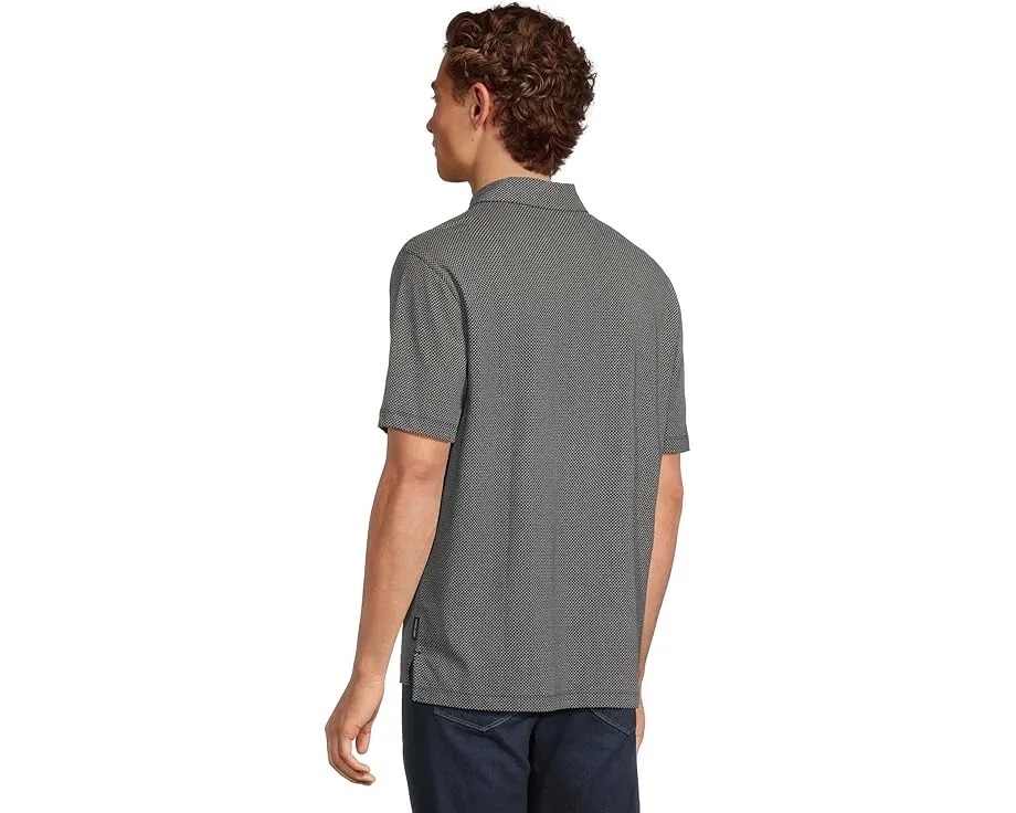 Поло Armani Exchange All Over Logo с принтом и вентиляцией по бокам