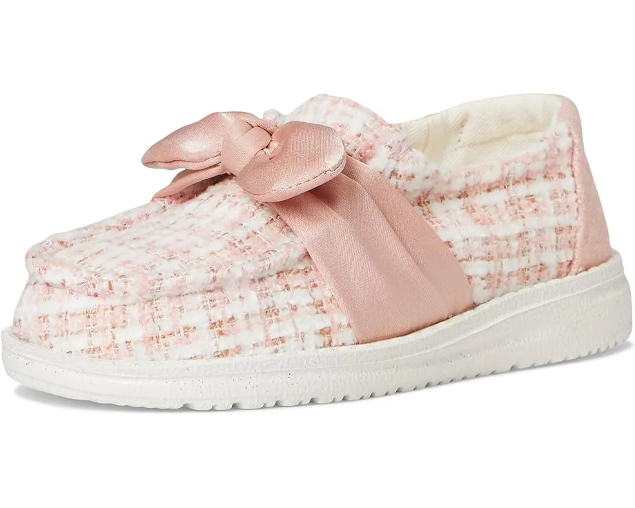 Hey Dude Kids Wendy Bow Tweed детские слипоны из твида с атласным бантом