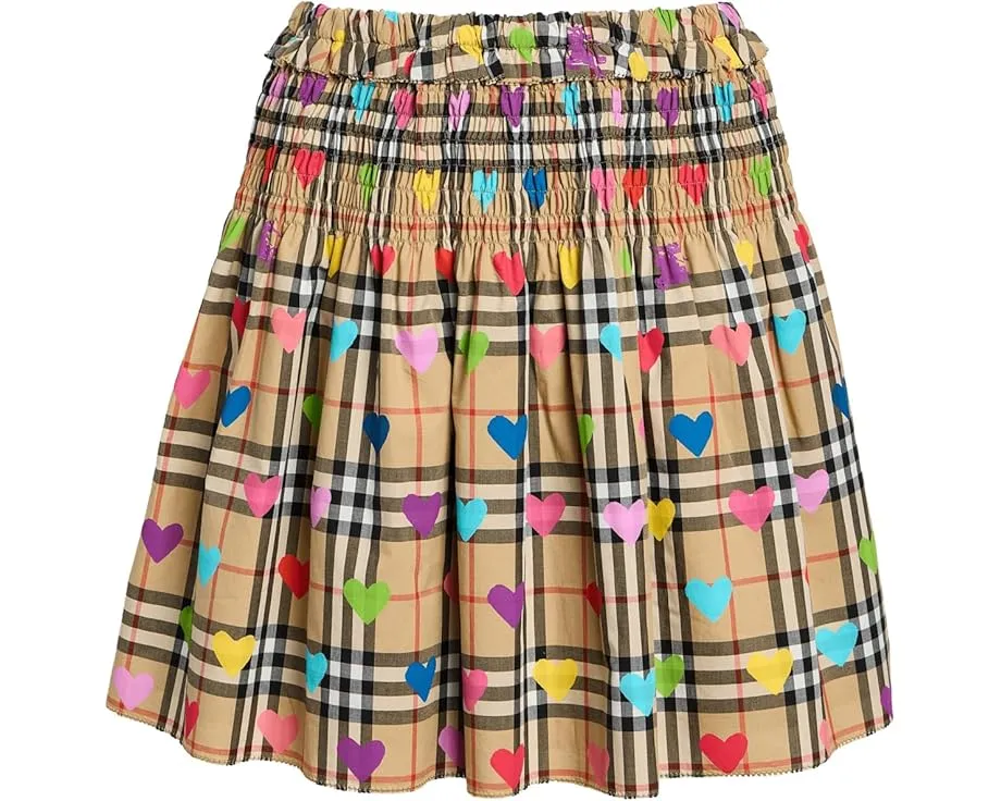 Burberry Kids Юбка Ama Check Heart с клеткой и сердечками