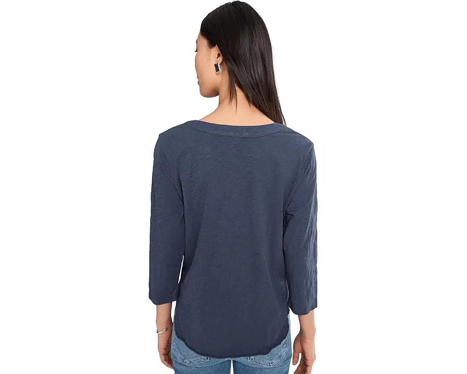 Футболка Mod-o-doc с рукавом 3/4 и разрезным воротником в стиле мандарин