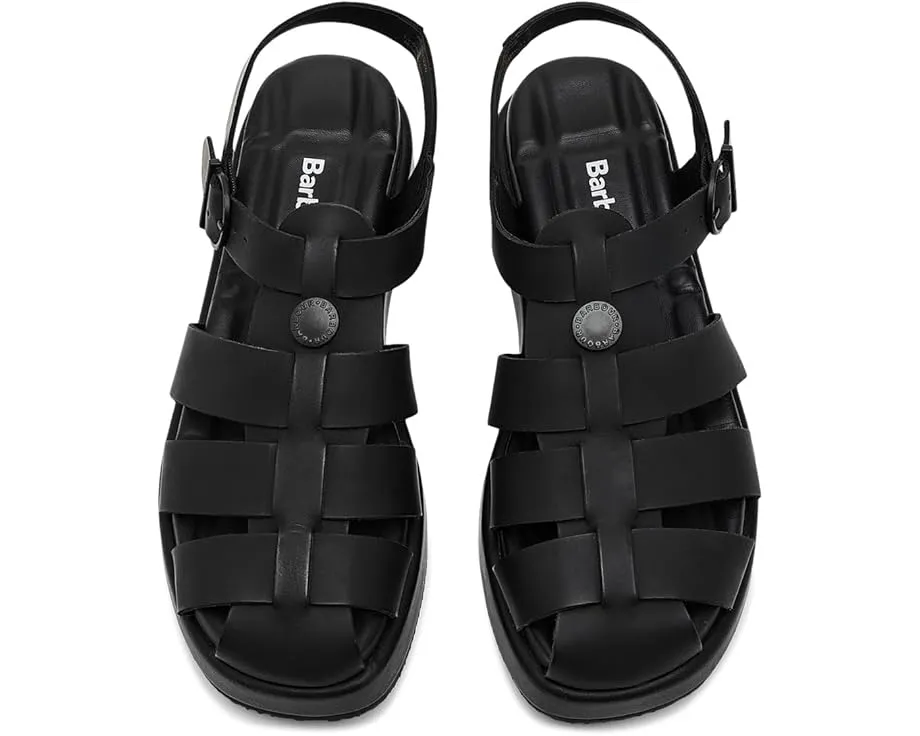 Закрытые сандалии Hindburn из кожи с регулируемой пряжкой и стелькой в клетку