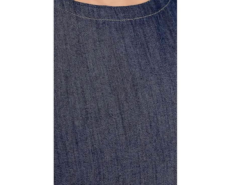 Топ Eileen Fisher из легкого органического денима с круглым вырезом