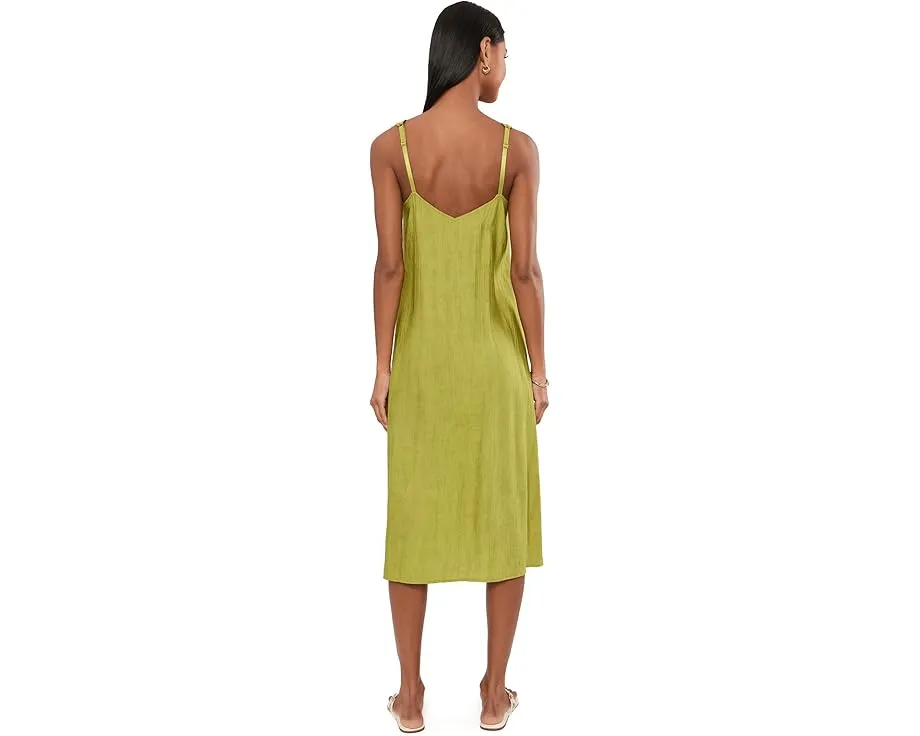 Terra Foil Crinkle Scoop Neck Gown