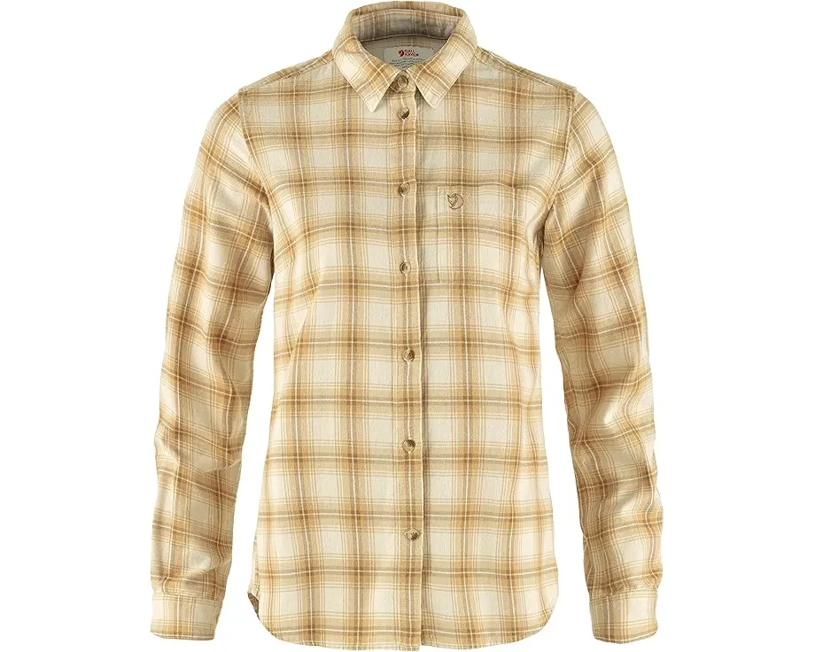 Фланелевая рубашка Övik от Fjällräven из смеси хлопка и шерсти