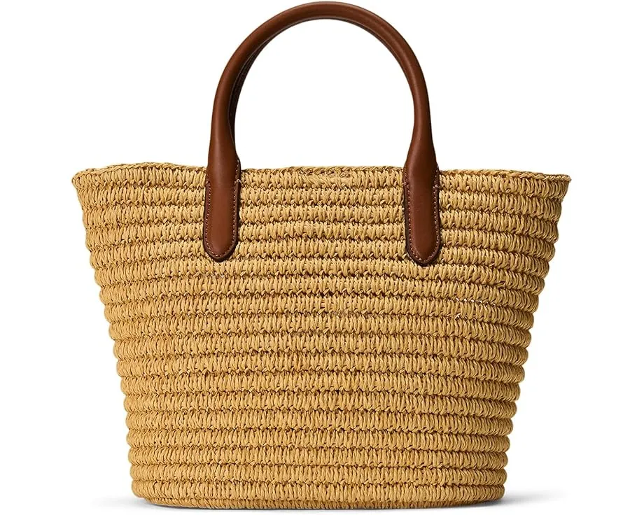 Сумка-тоут Lauren Ralph Lauren Medium Brie из соломки с кожаными ручками