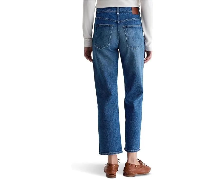 Джинсы Brinley Mid-Rise Straight Crop AG Jeans из ткани Owens Valley со средней посадкой