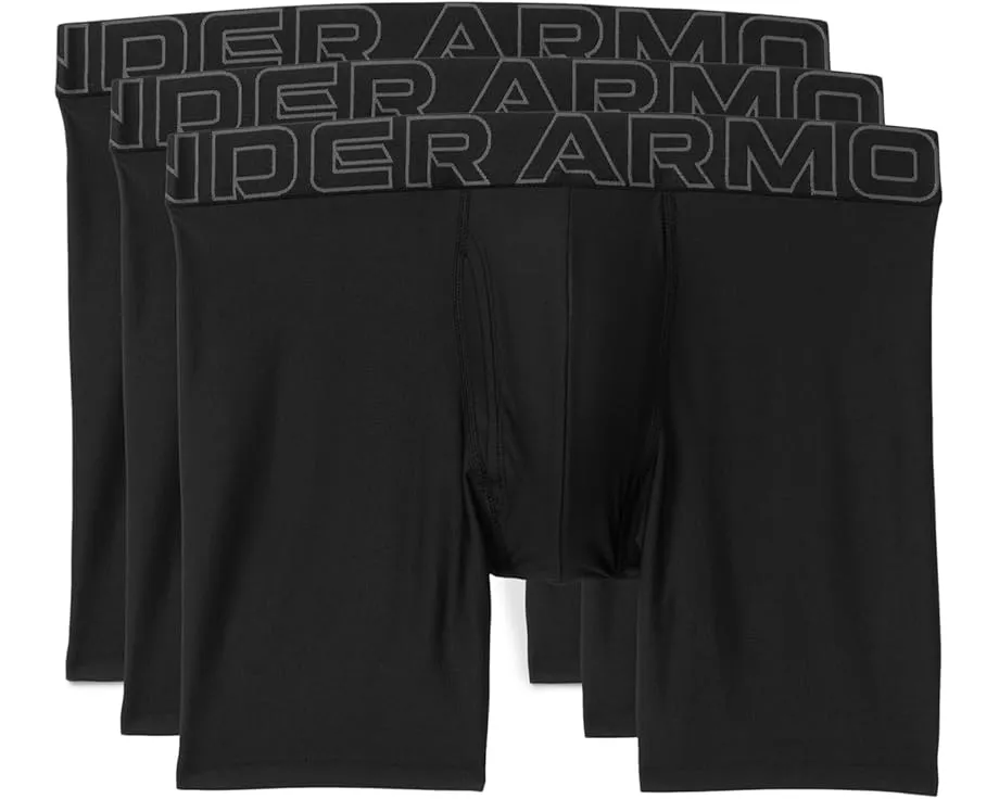 Under Armour набор из 3 боксеров Performance Tech Mesh Solid длиной 6 дюймов (15.24 см) с сетчатой тканью