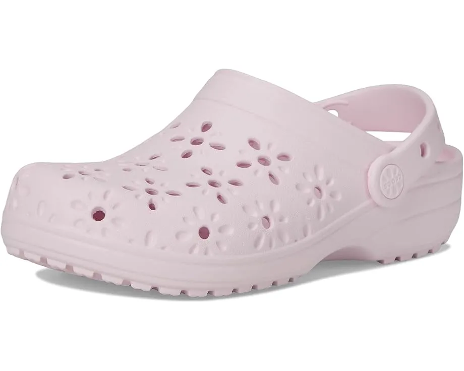 Классические сабо Crocs для детей с цветочным ажурным дизайном