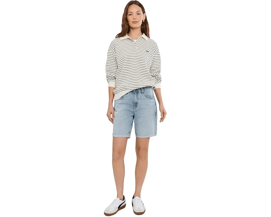 Шорты Ex-Boyfriend Mid-Rise Slouchy из хлопка AG Jeans с длиной шагового шва 7 дюймов