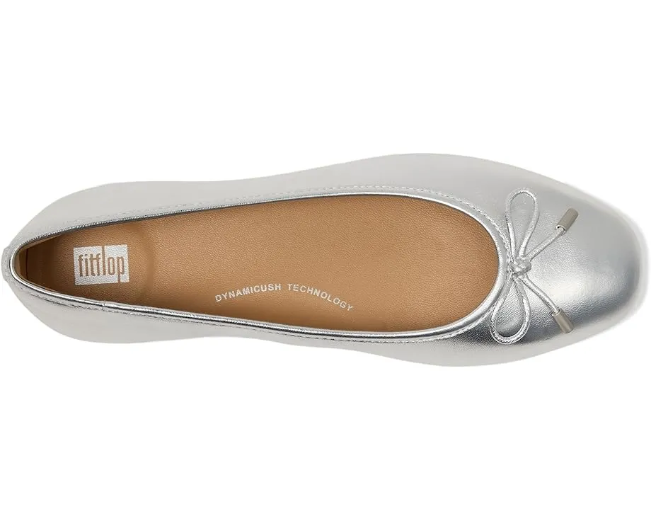 Балетки FitFlop Delicato Bow из металлизированной кожи