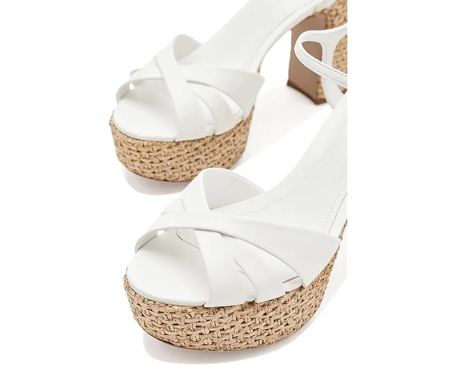 Сандалии Schutz Keefa Raffia с плетеным верхом и каблуком