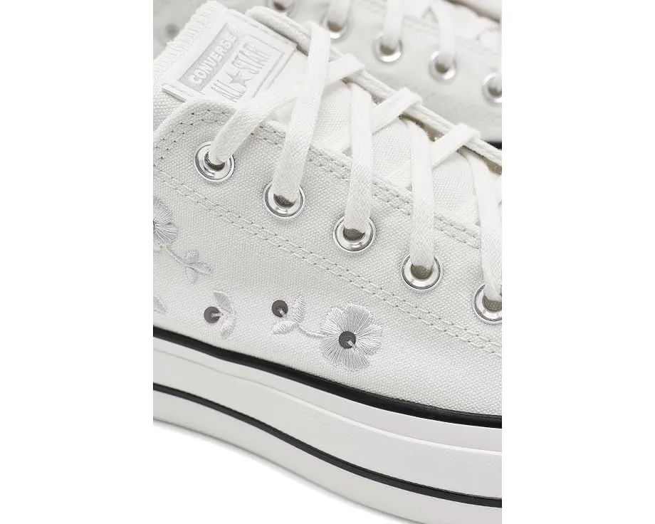 Кеды Chuck Taylor All Star Lift Platform Sequin Flowers низкие Converse с пайетками и цветами