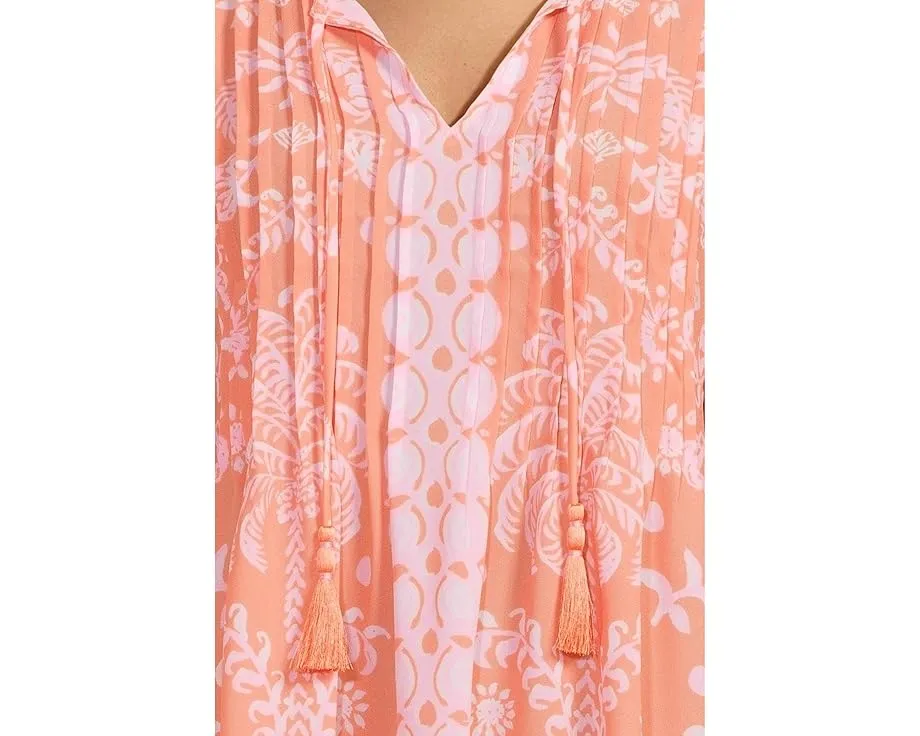 Туника Lilly Pulitzer Marilina с длинным рукавом и V-образным вырезом на завязках