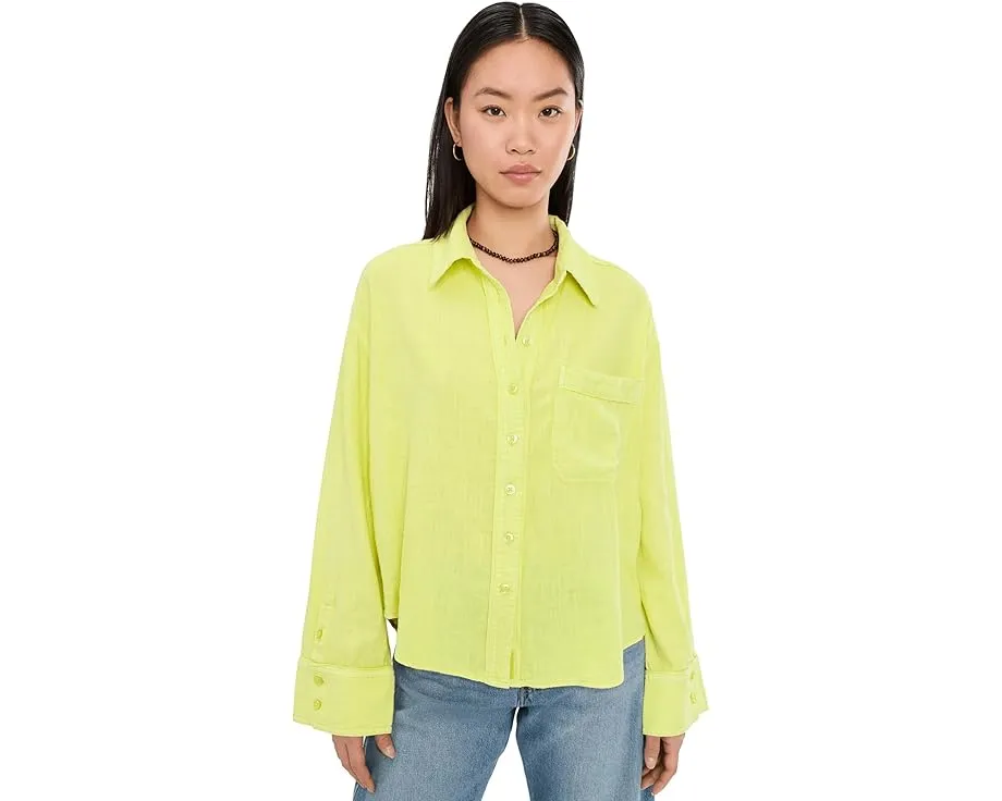 Блуза Linen Laurel Free People с корсетным силуэтом и вышивкой