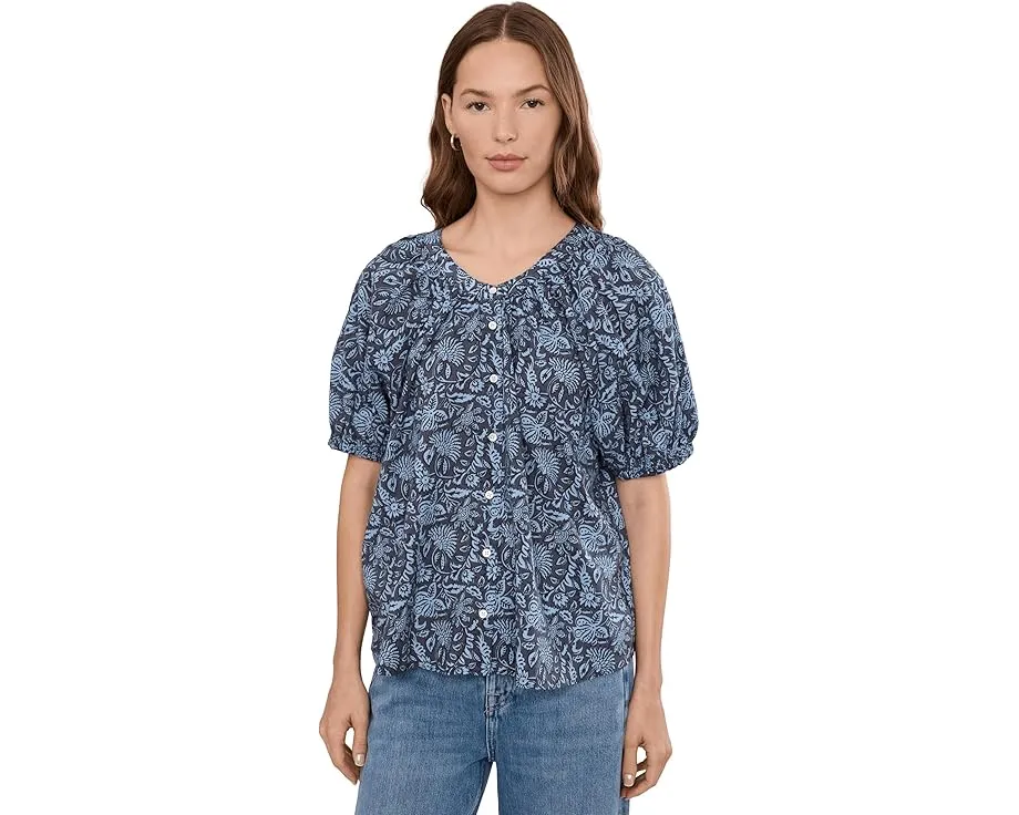 Блуза Voile Lettie от Faherty с принтом Blue Moon Petals