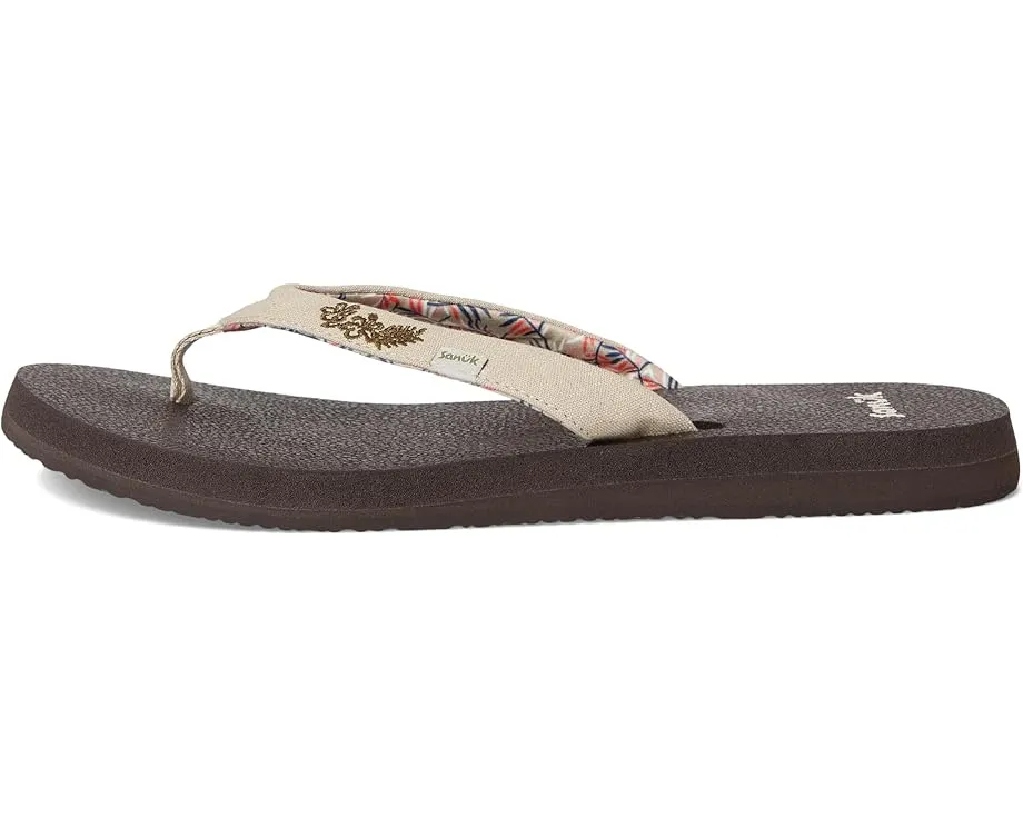 Сланцы Sanuk Yoga Paradise II с вышитыми цветами и стелькой из пены с эффектом памяти