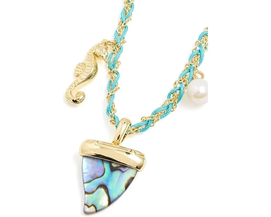 Кулон Kendra Scott Oleana с подвеской в виде морского конька на плетеном цепочке